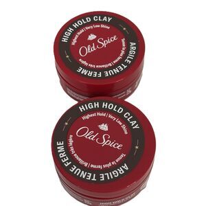 Lot of 2 NEW Old Spice Men’s Hair Styling Clay High Hold 2.22 oz Hair Product